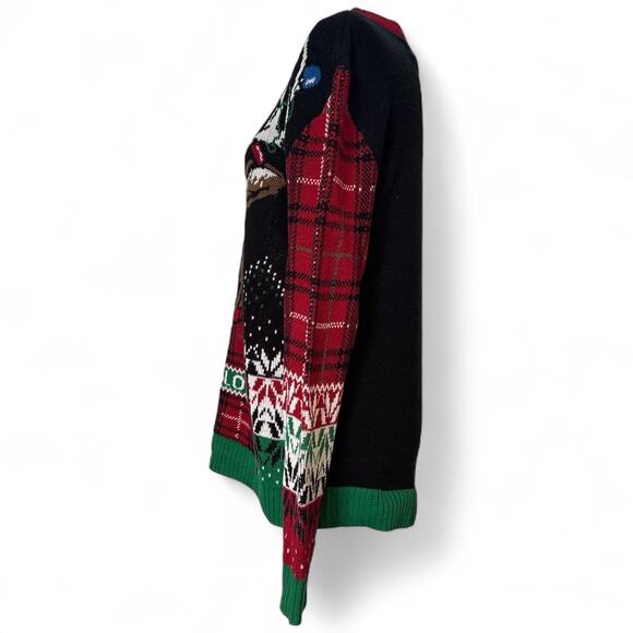 Ugly Holiday Sweater Festive & Funny Unisex Knit Reindeer Sweater size XL - Picture 3 of 13